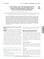 Role of Exercise in the Management of Hepatic Encephalopathy: Experience From Animal and Human Studies.